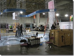 Setting Up in the Exhibition Hall